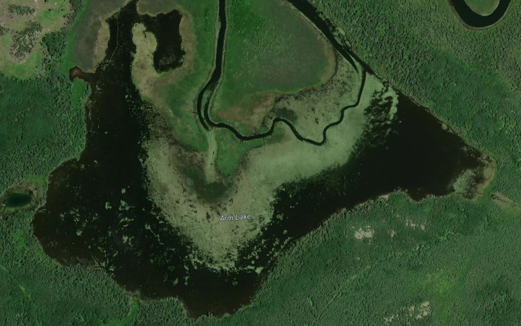 Satellite map of the Arm Lake