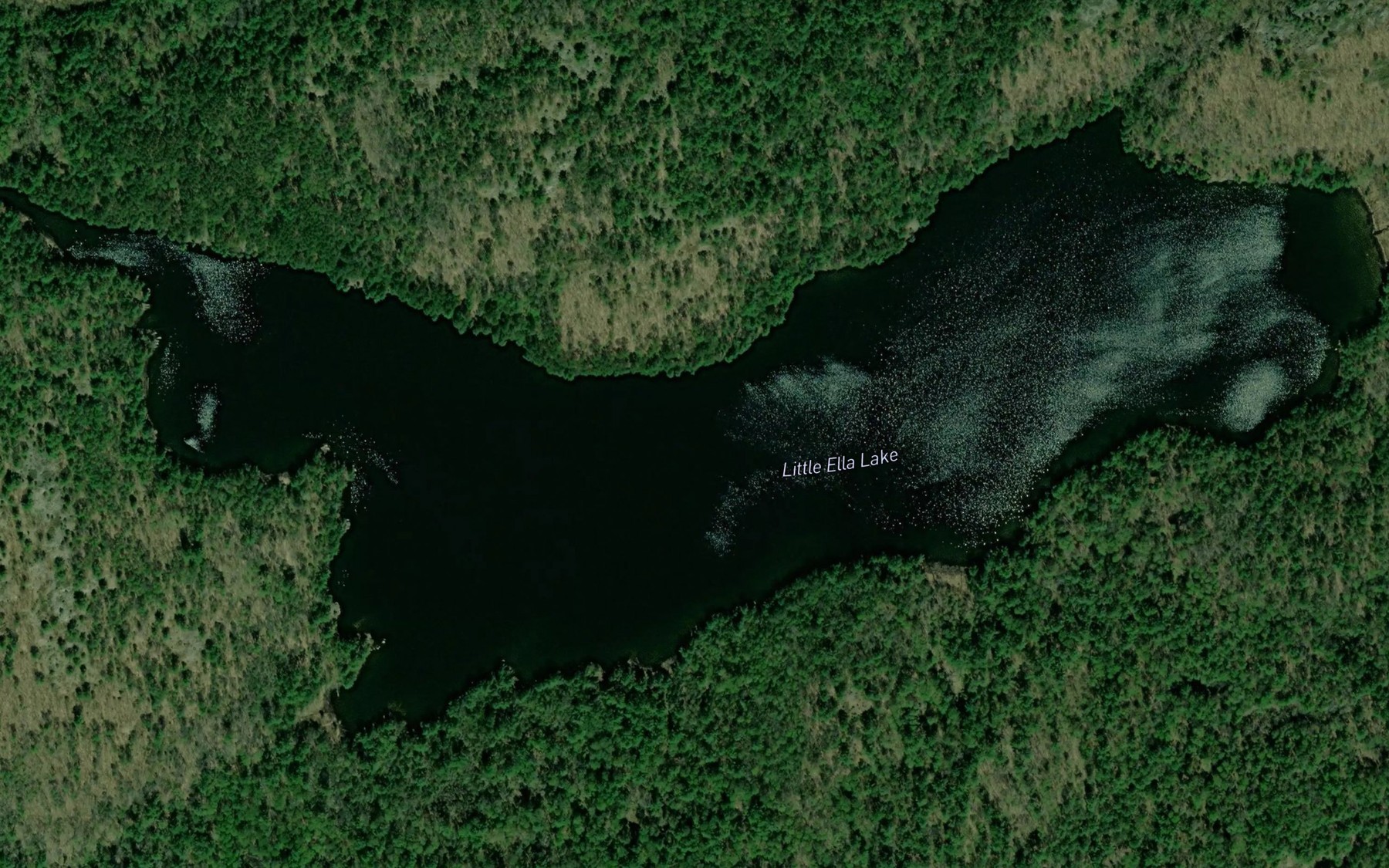 Satellite map of the Little Ella Lake