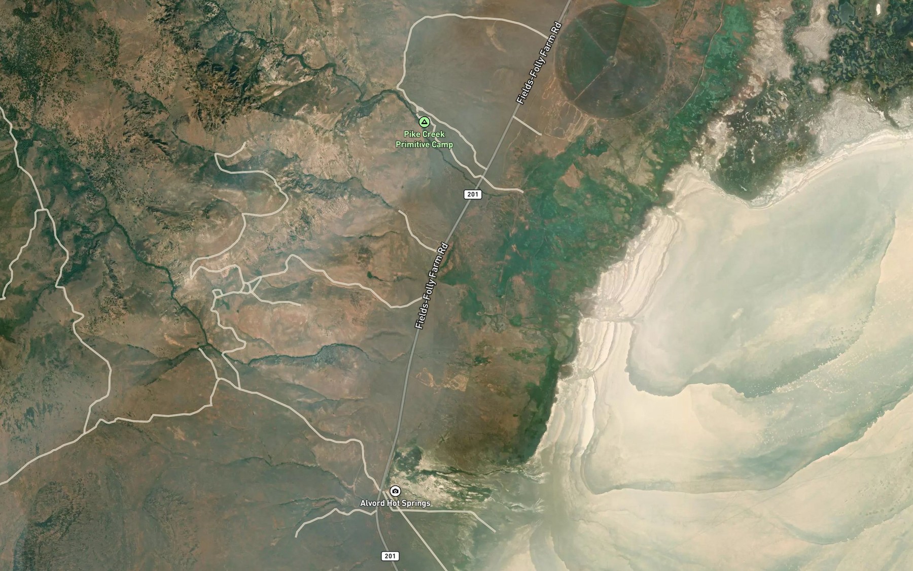 Satellite map of the Dry Creek