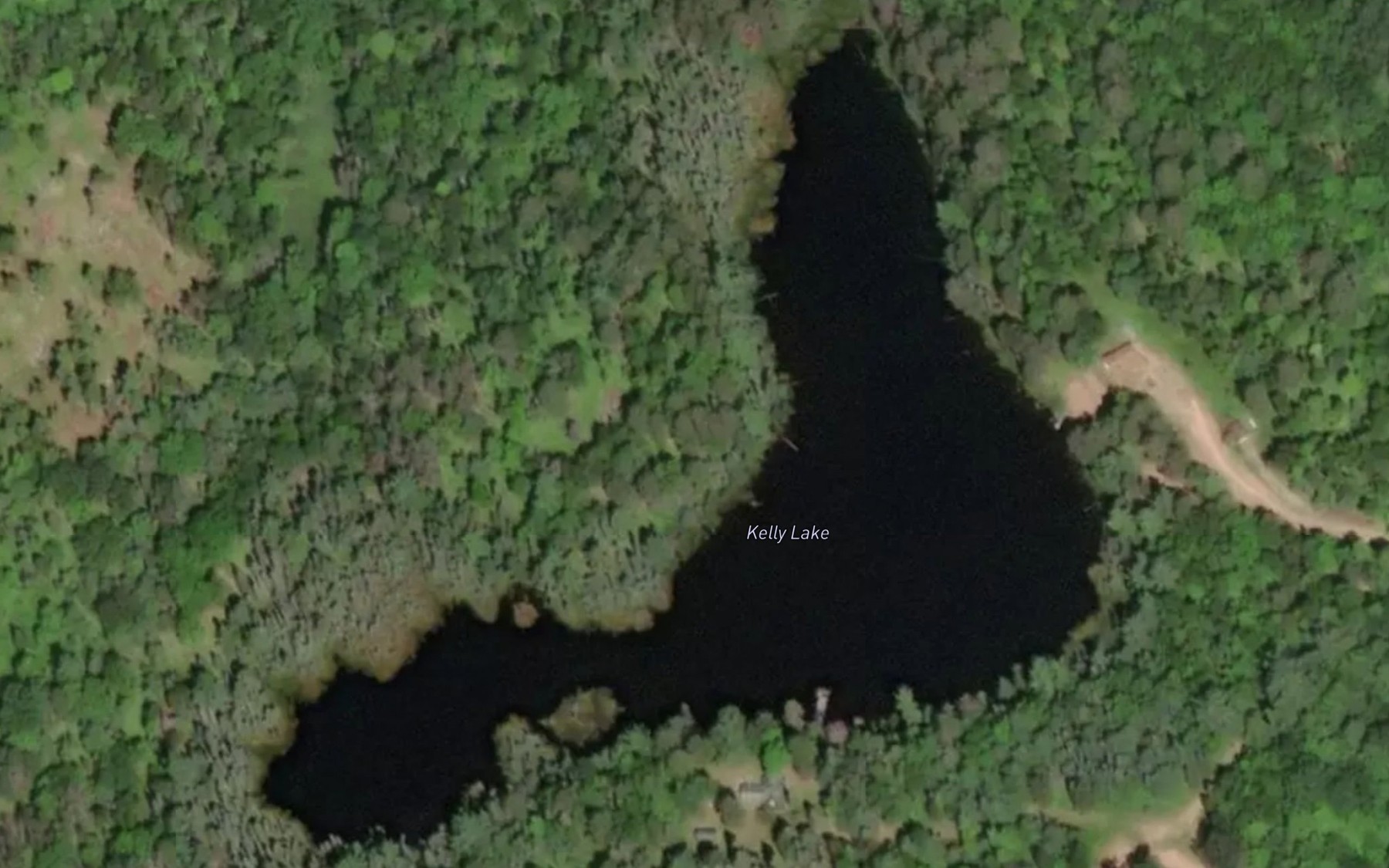 Satellite map of the Kelly Lake