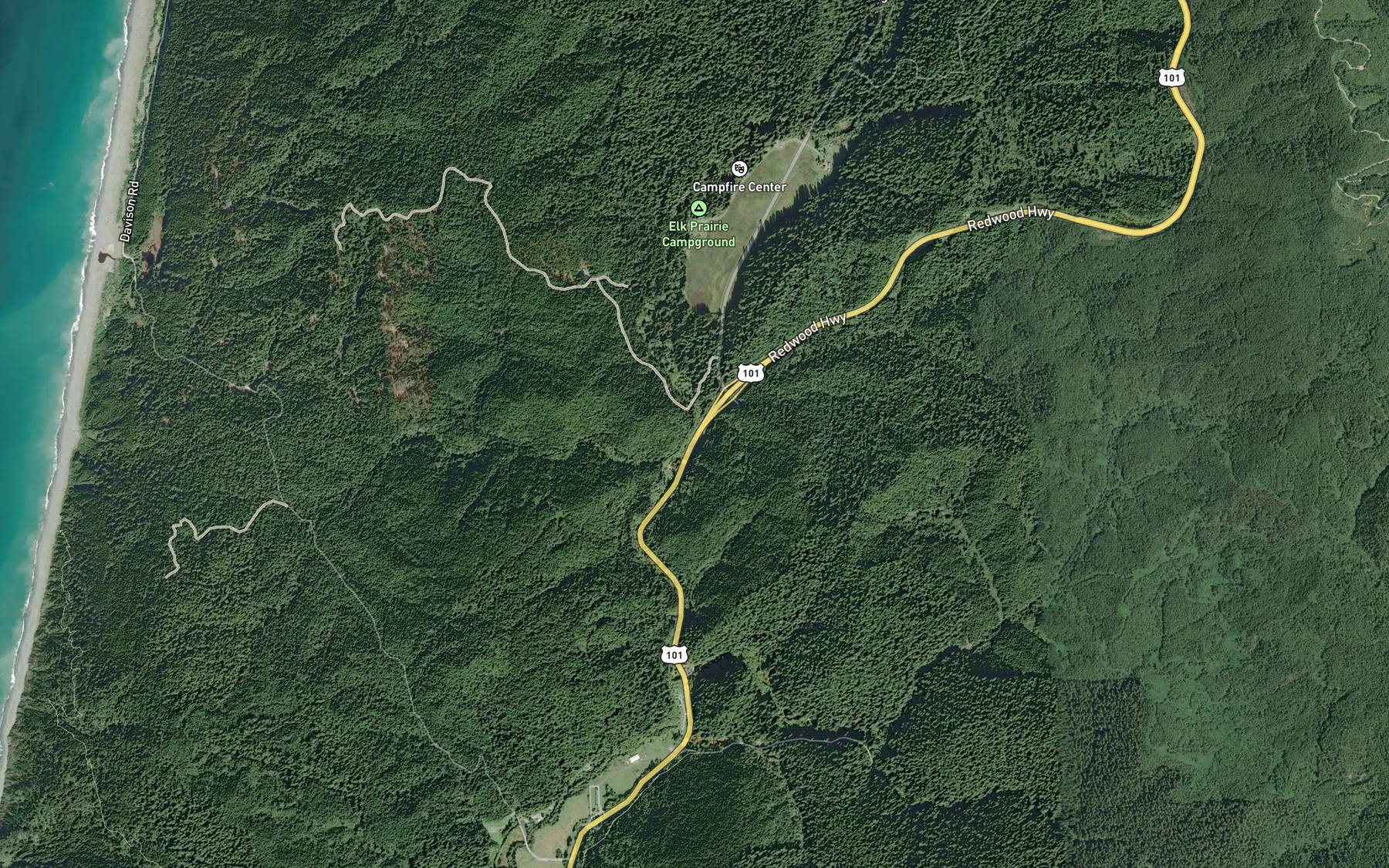 Satellite map of the May Creek