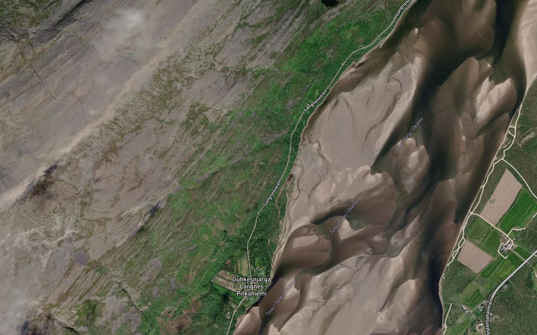 Satellite map of the Berglandselva