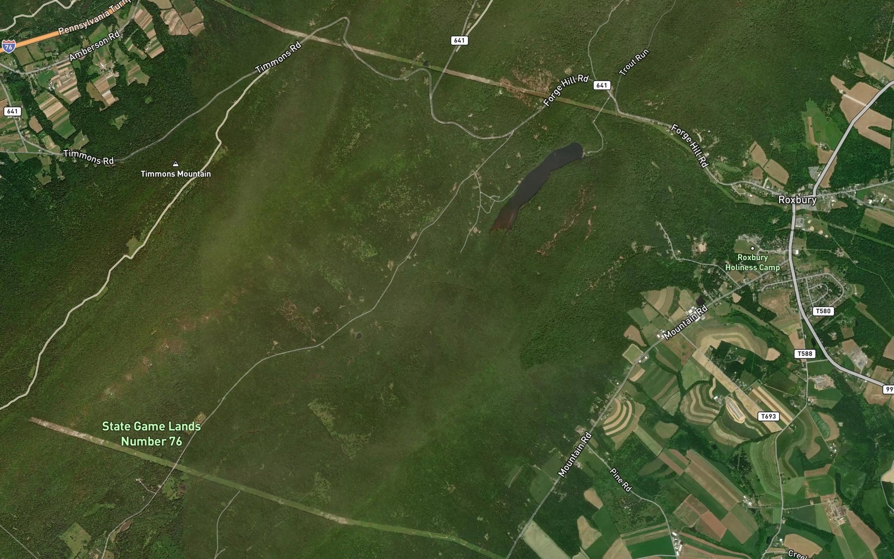 Satellite map of the Pine Run