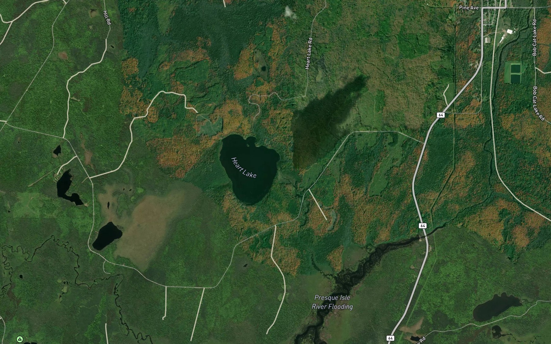 Satellite map of the Blueberry Creek