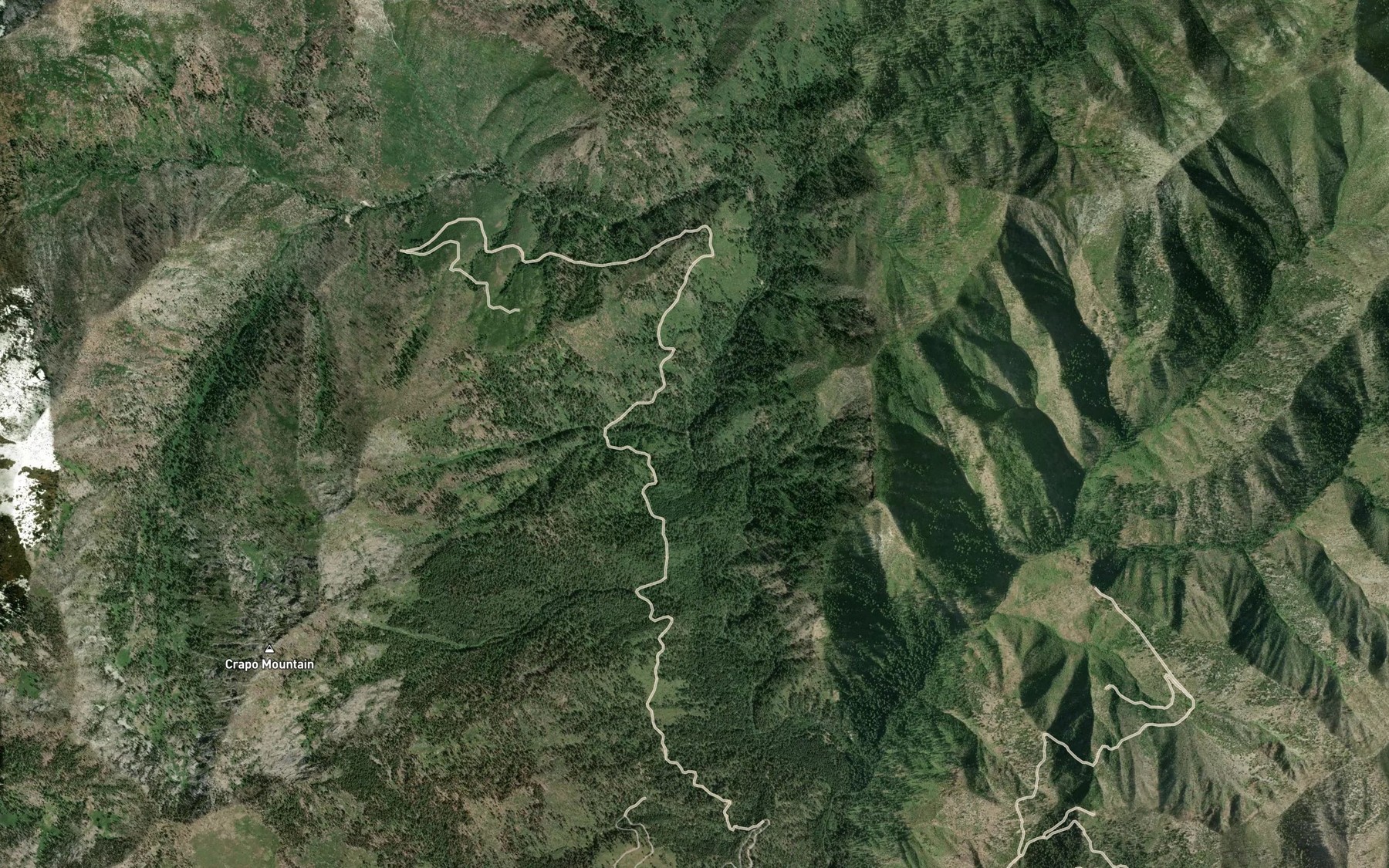 Satellite map of the Cherry Creek