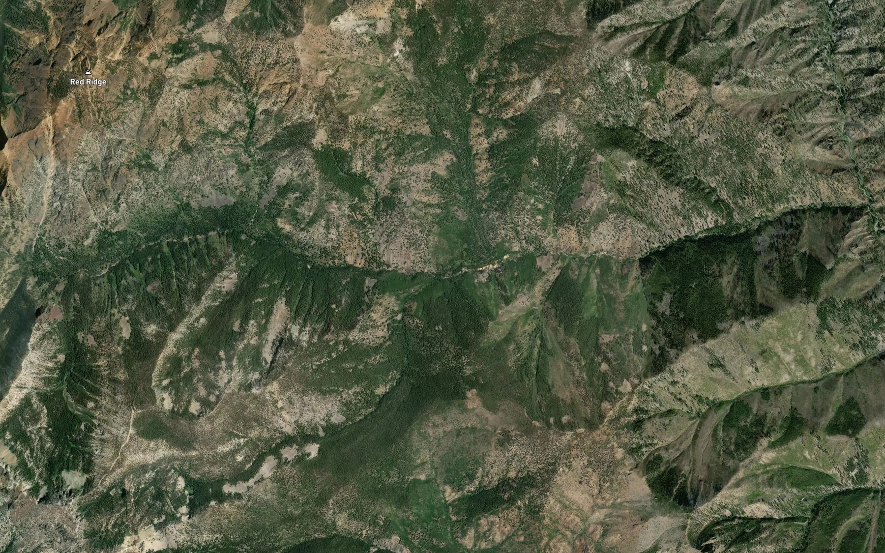 Satellite map of the Cap Creek