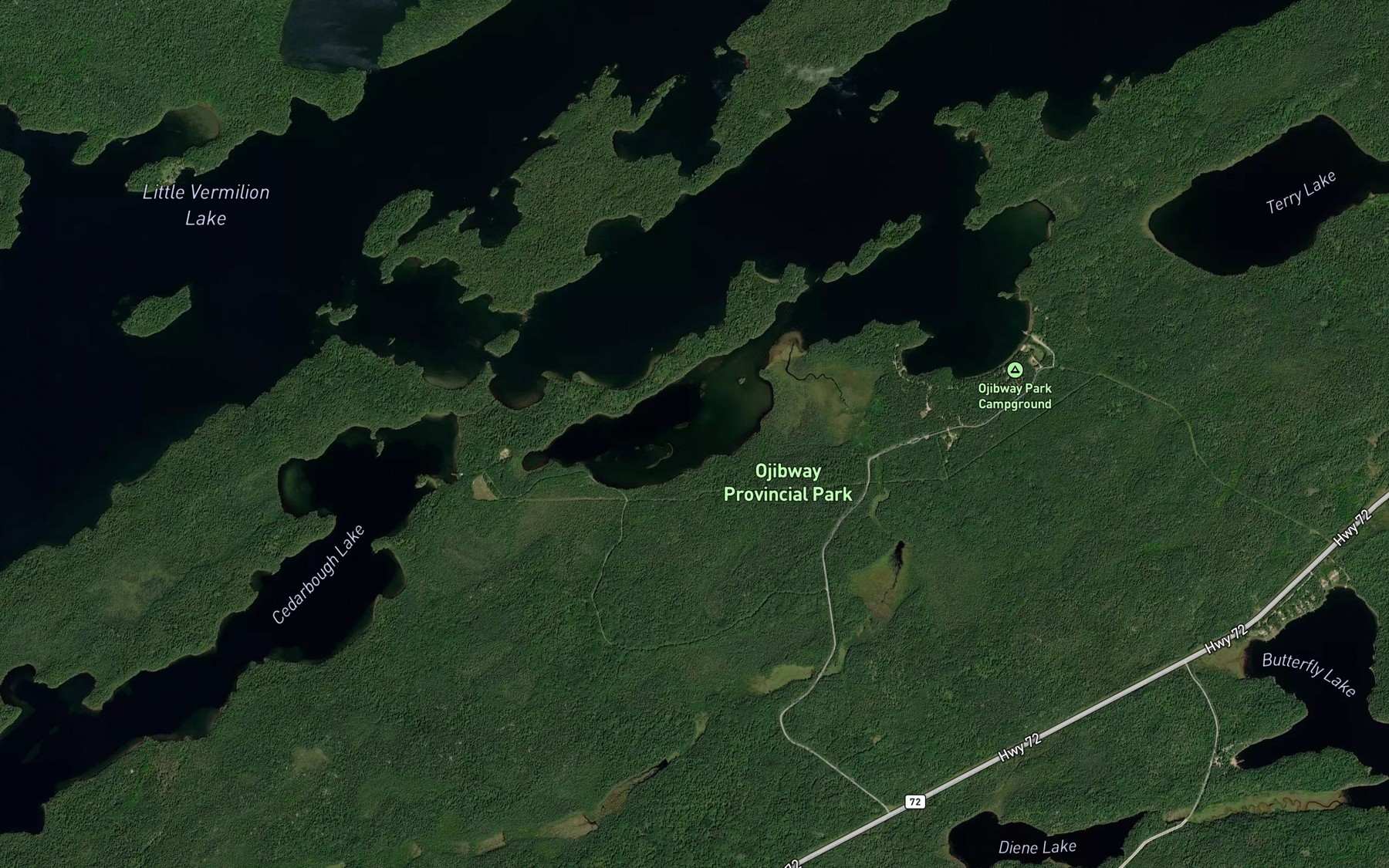 Satellite map of the Chicago Bay