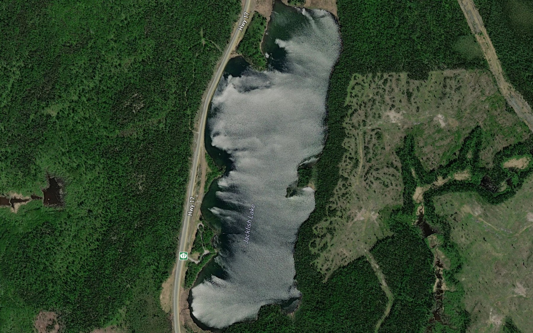 Satellite map of the Jackfish Lake
