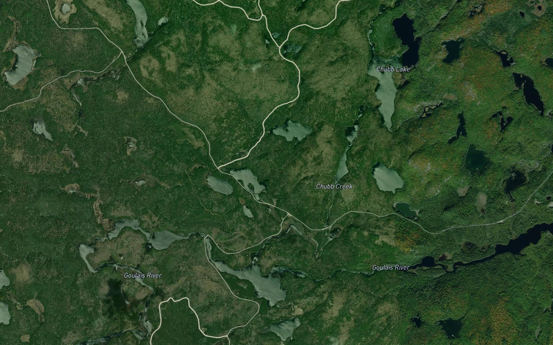 Satellite map of the Chubb Creek