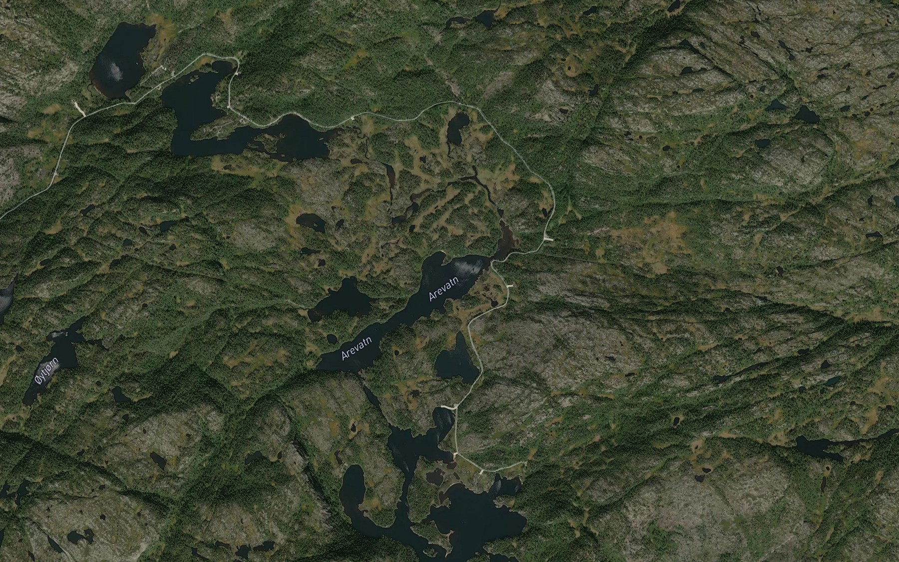 Satellite map of the Arevatnet