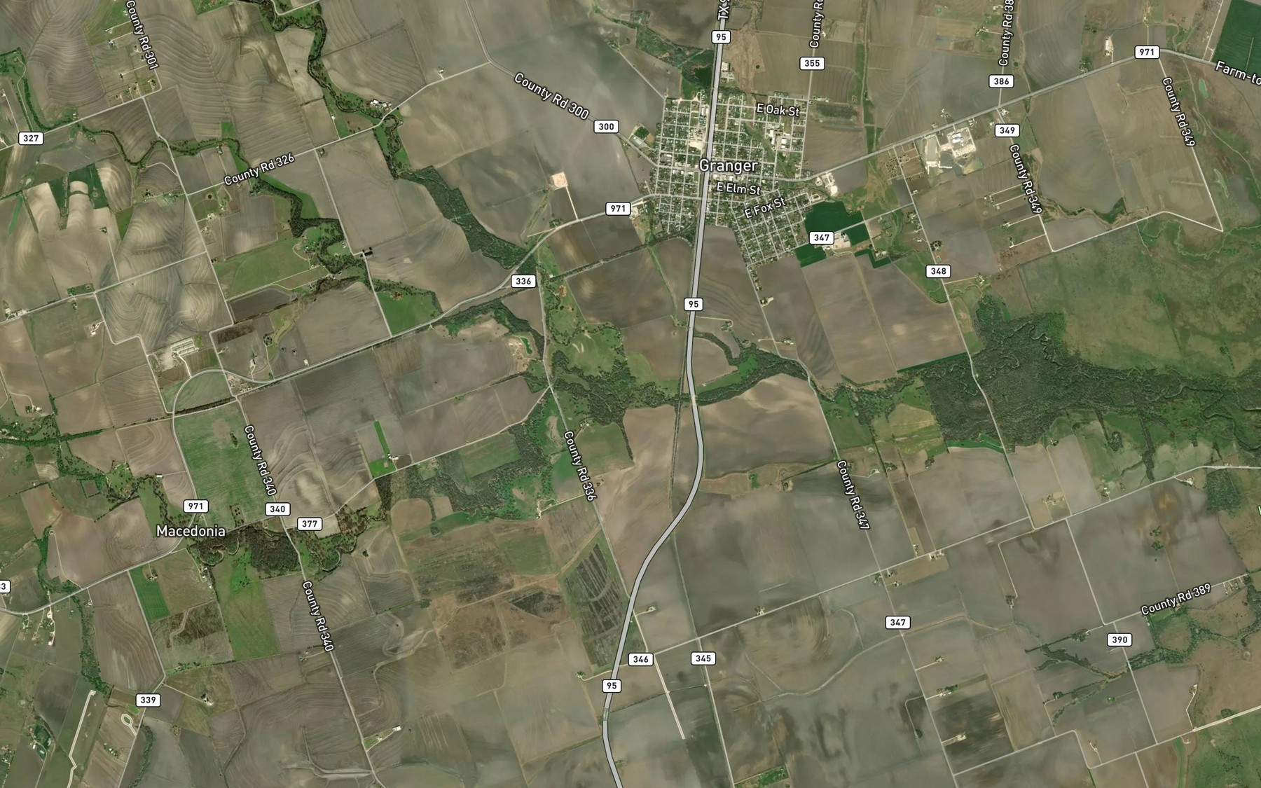 Satellite map of the Opossum Creek