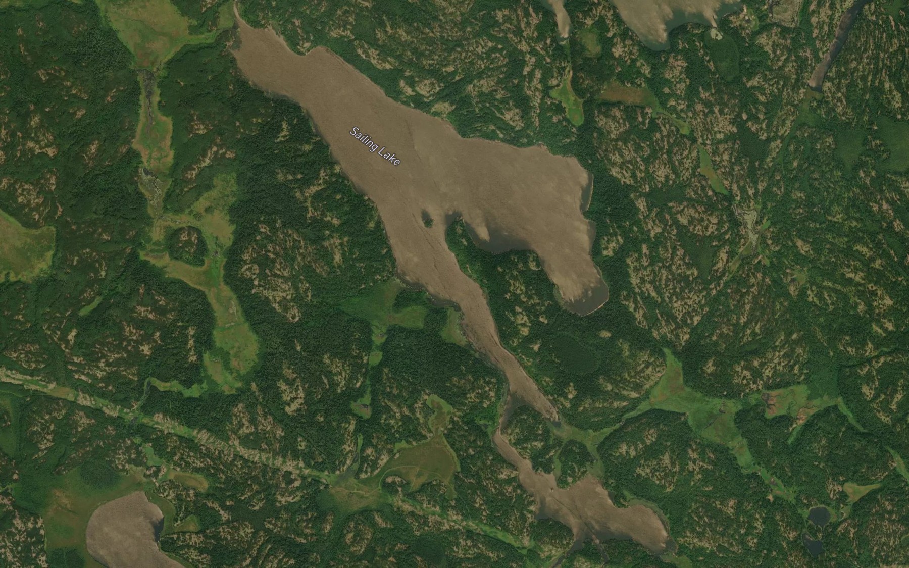 Satellite map of the Sailing Lake
