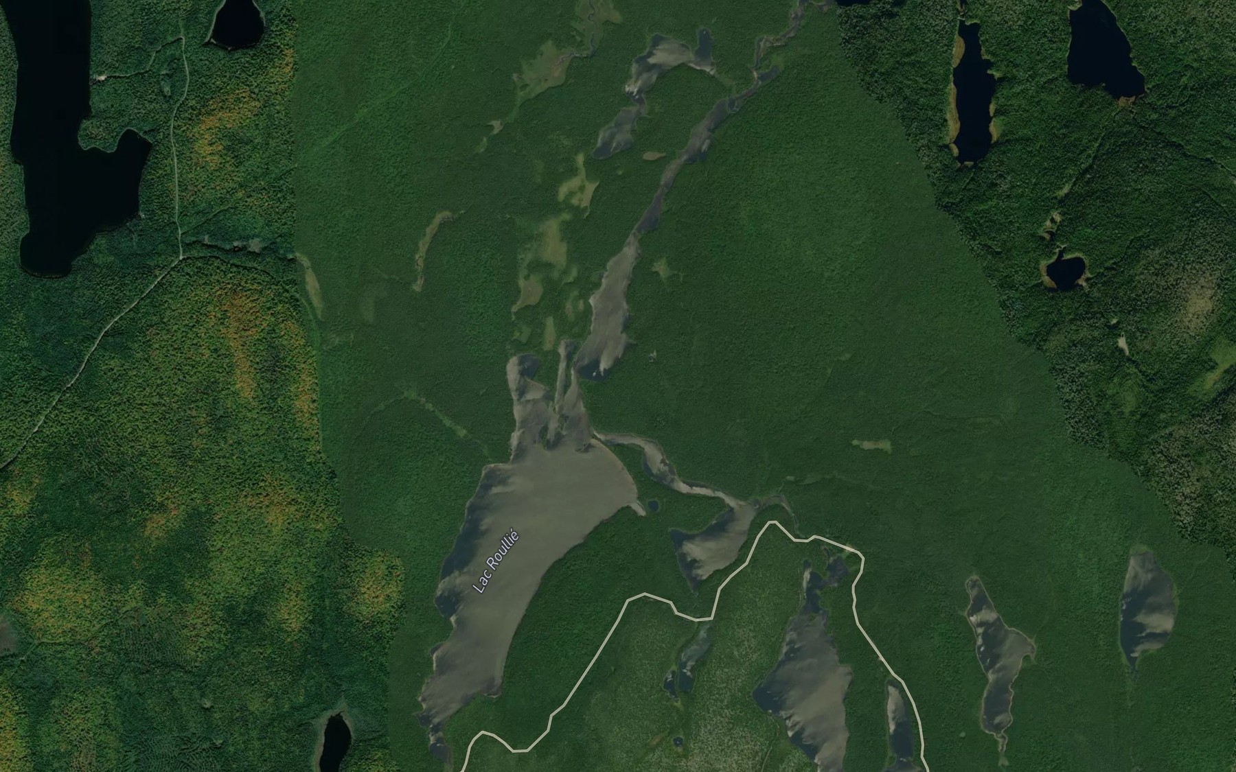 Satellite map of the Lac Roullie