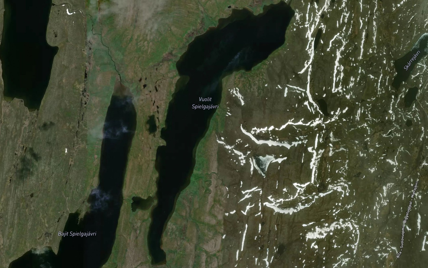 Satellite map of the Spielgajavri,vuolit