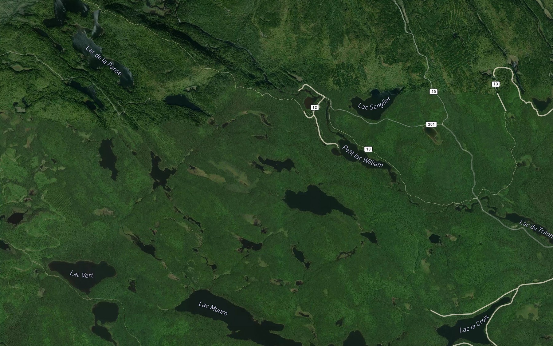 Satellite map of the Lac Birch