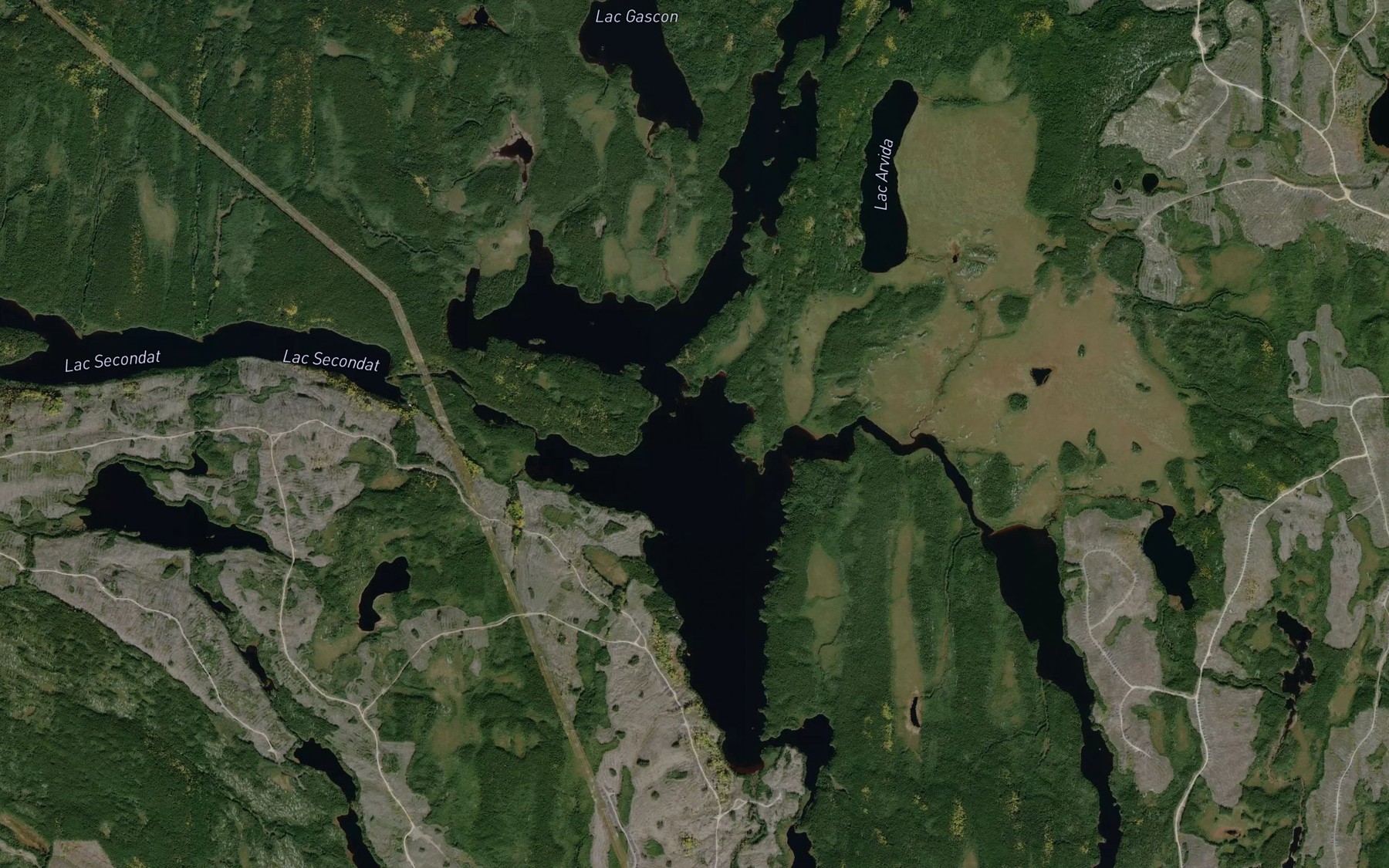 Satellite map of the Lac Frontenac