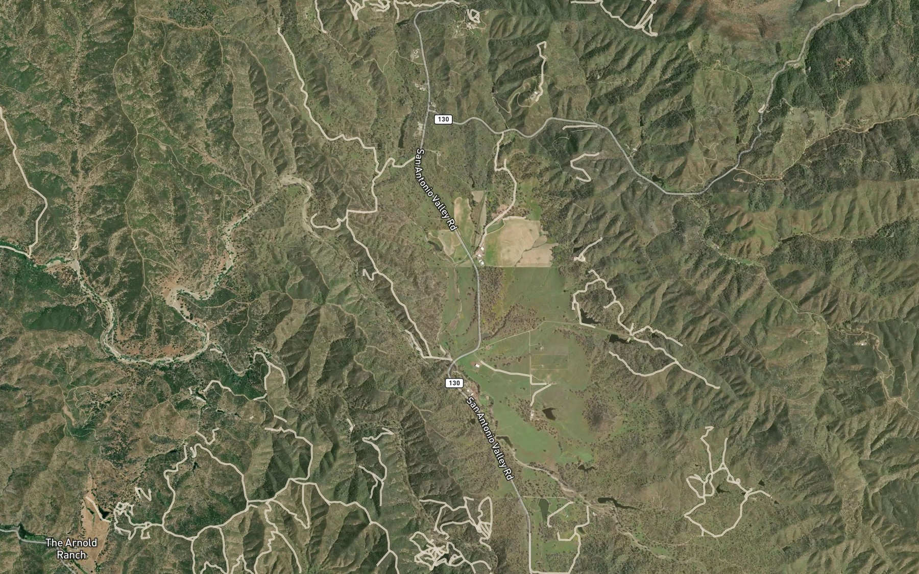 Satellite map of the Beauregard Creek