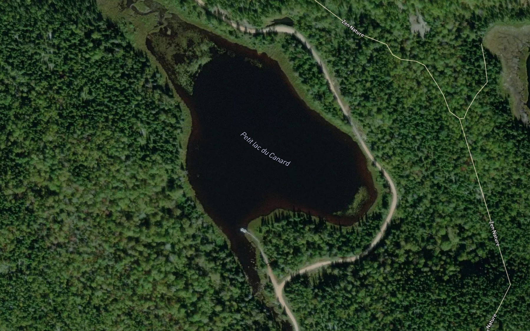 Satellite map of the Petit lac du Canard