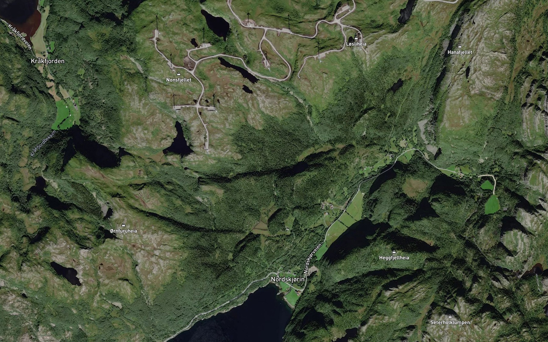 Satellite map of the Loslibekken
