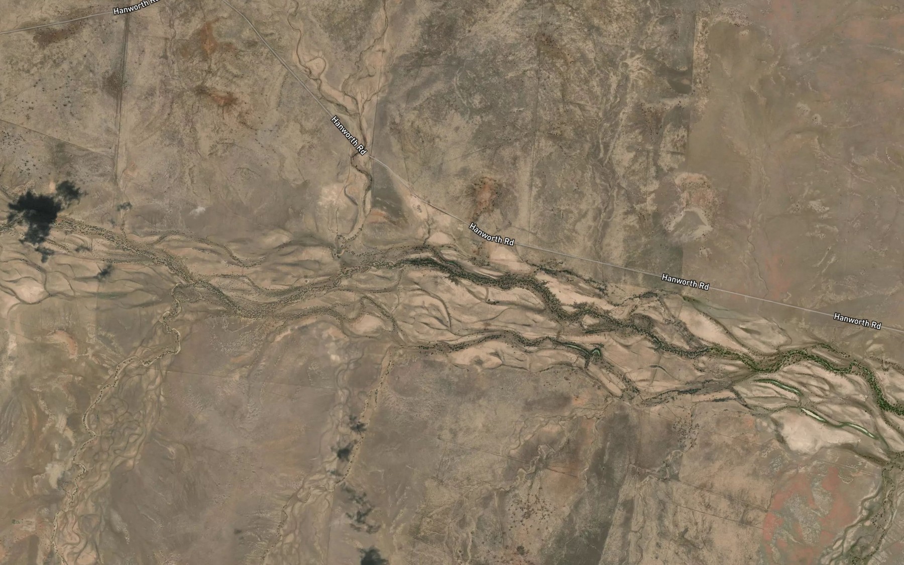Satellite map of the Prairie Creek