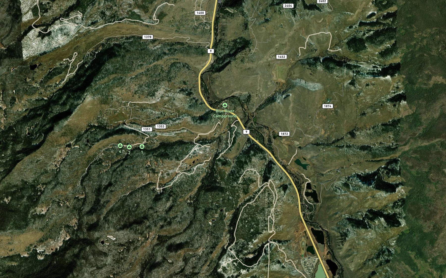 Satellite map of the South Rock Creek