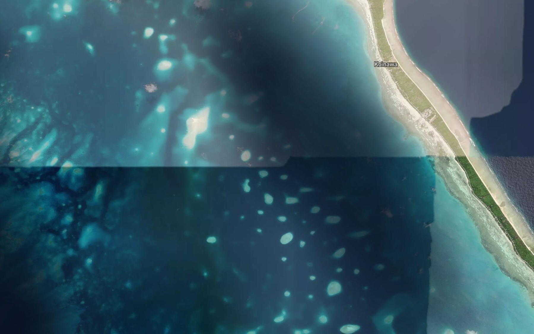 Satellite map of the Abaiang Lagoon
