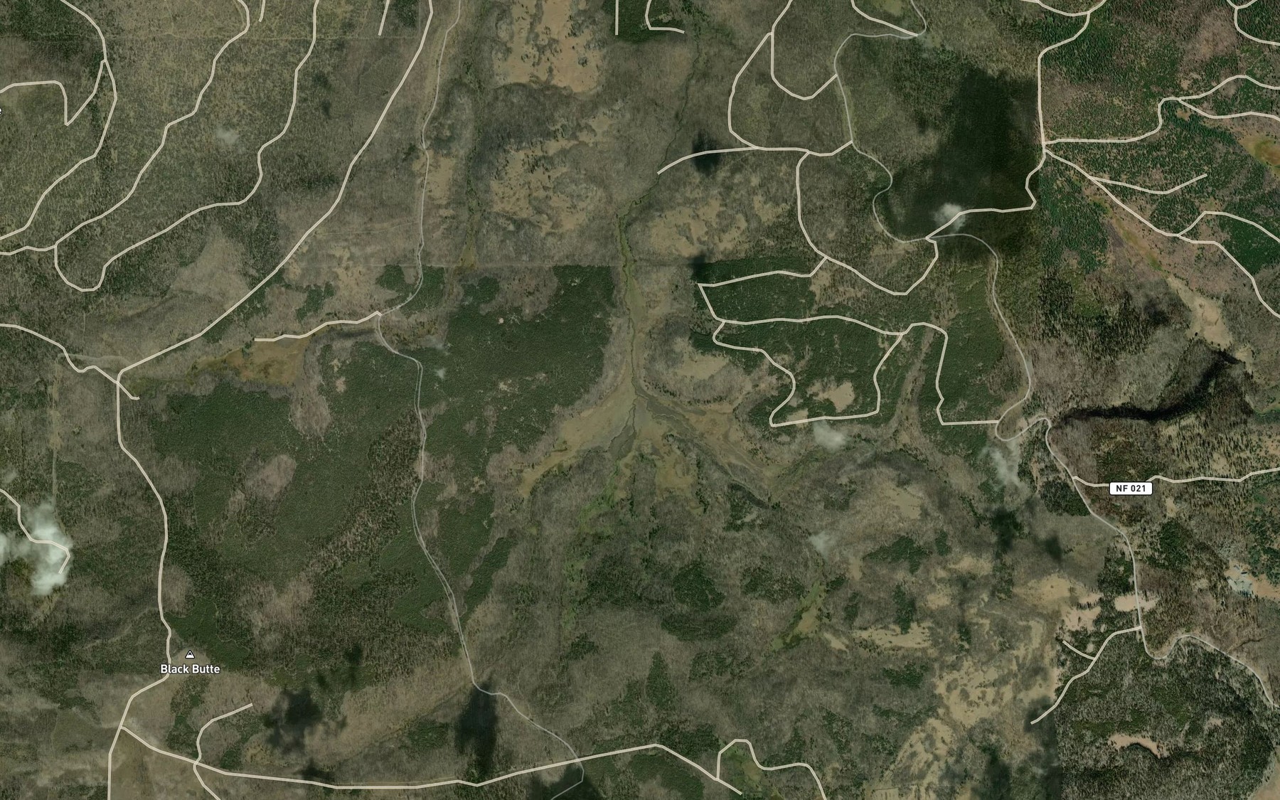 Satellite map of the Watson Creek