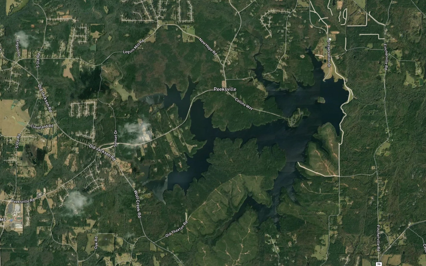 Satellite map of the Wolf Creek