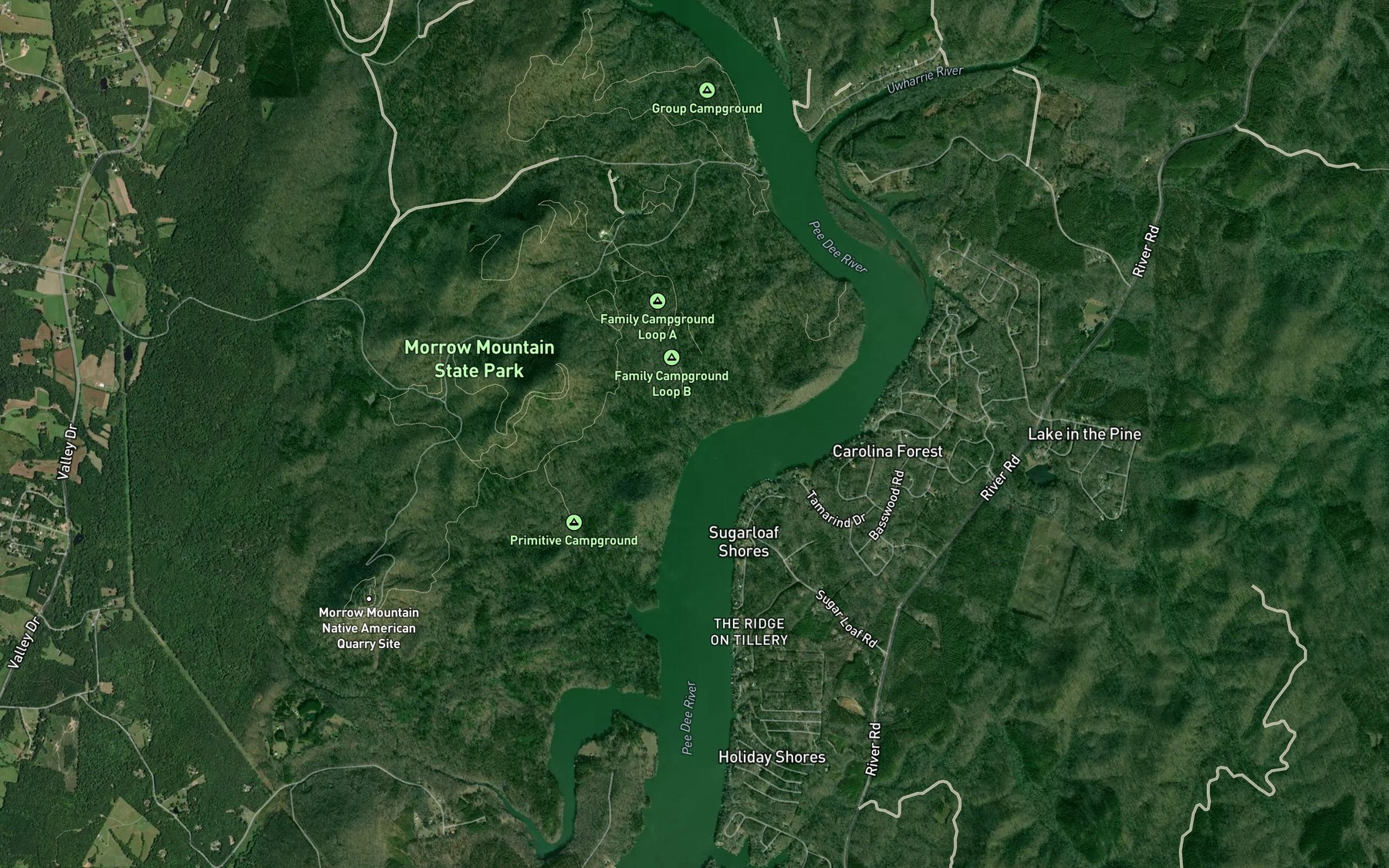 Satellite map of the Sugarloaf Creek