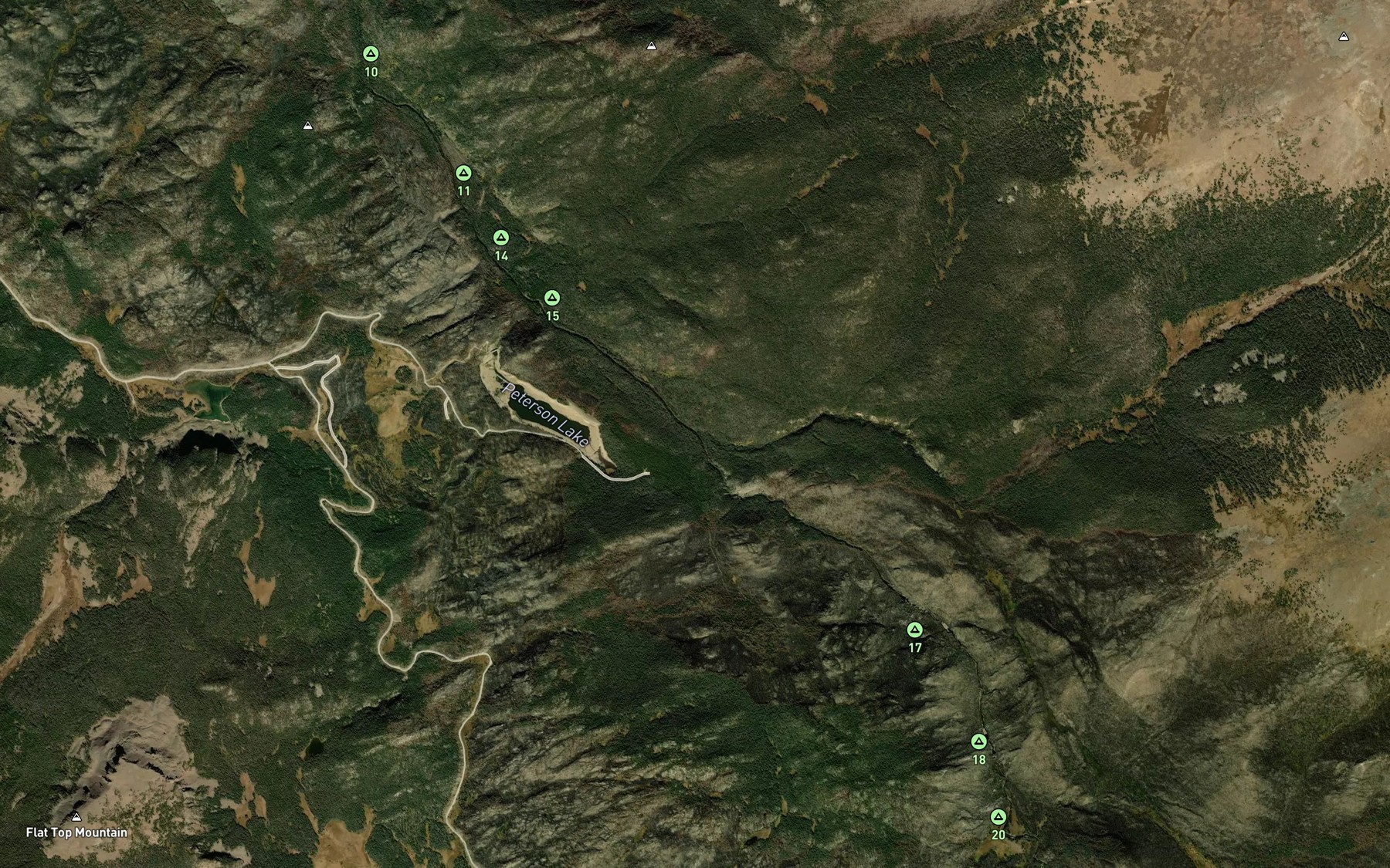 Satellite map of the Willow Creek