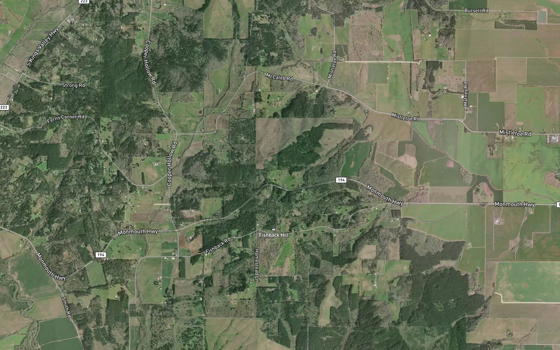 Satellite map of the Lenhard Reservoir