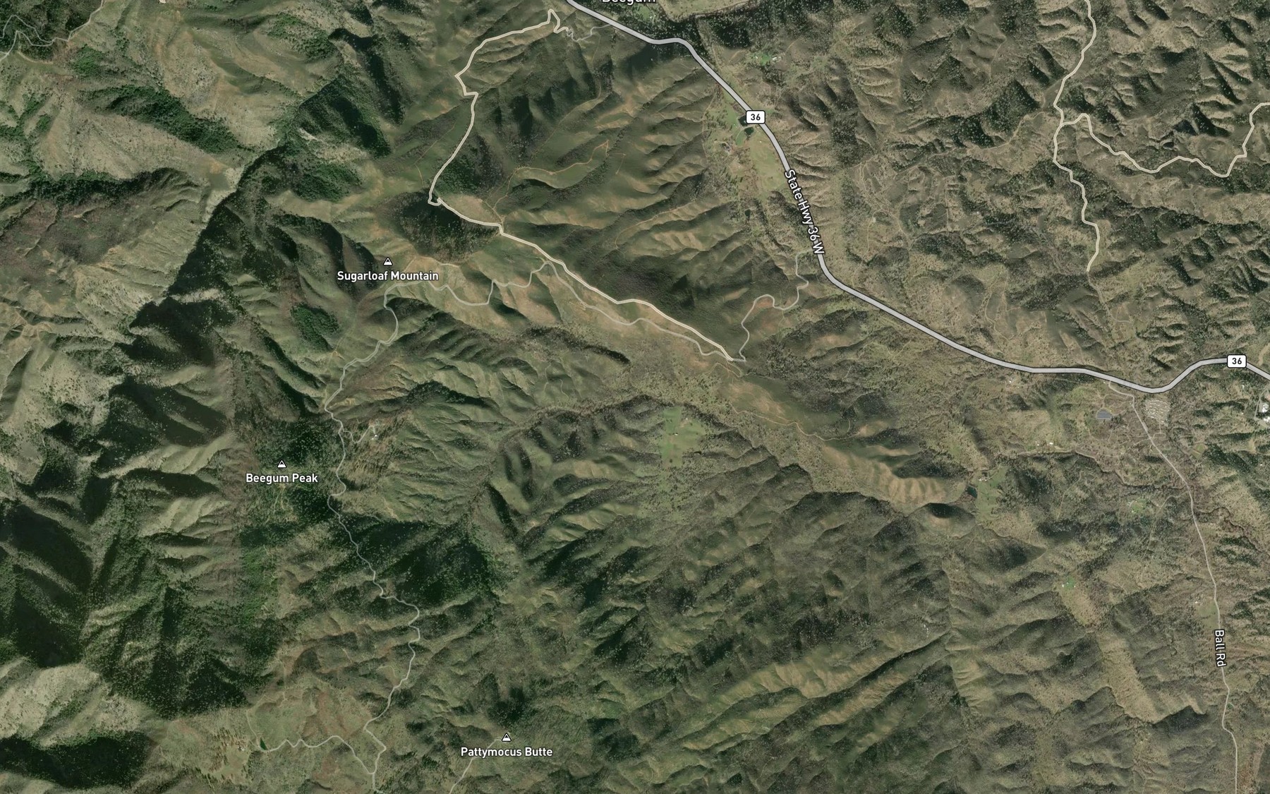 Satellite map of the Nelson Creek