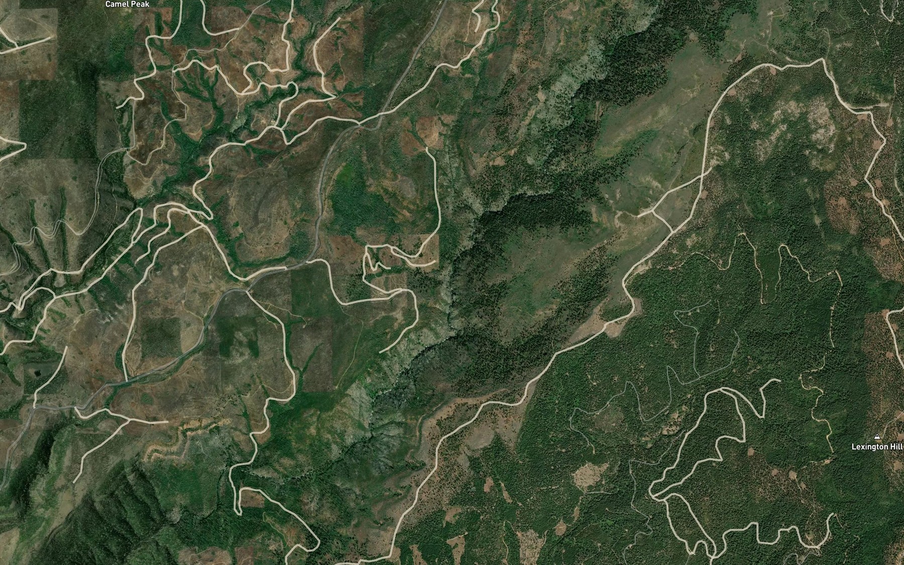 Satellite map of the Bear Creek