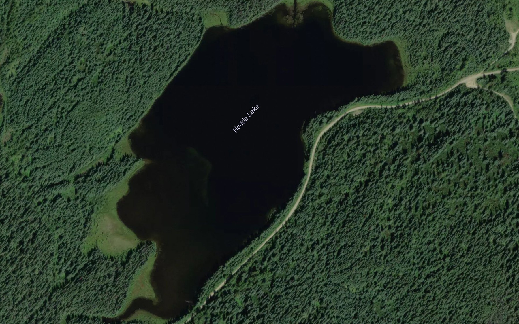 Satellite map of the Hodda Lake