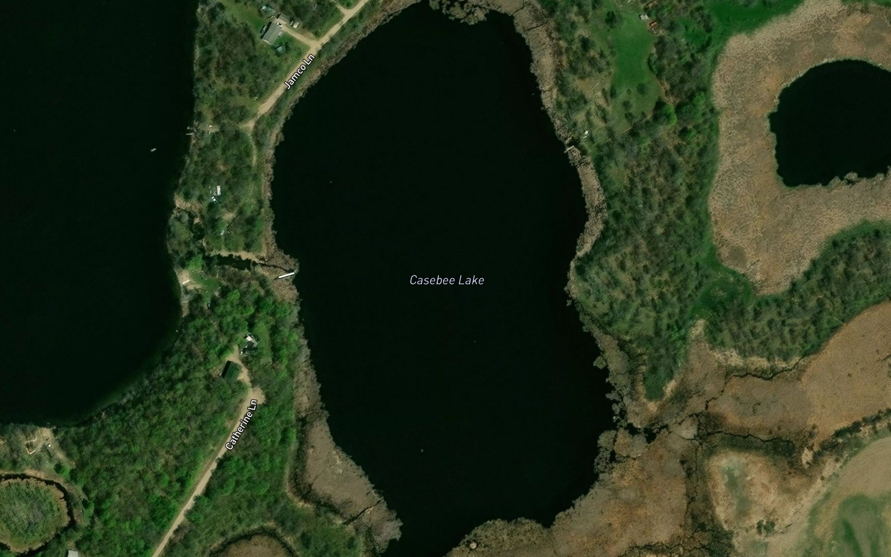 Satellite map of the Casebee Lake