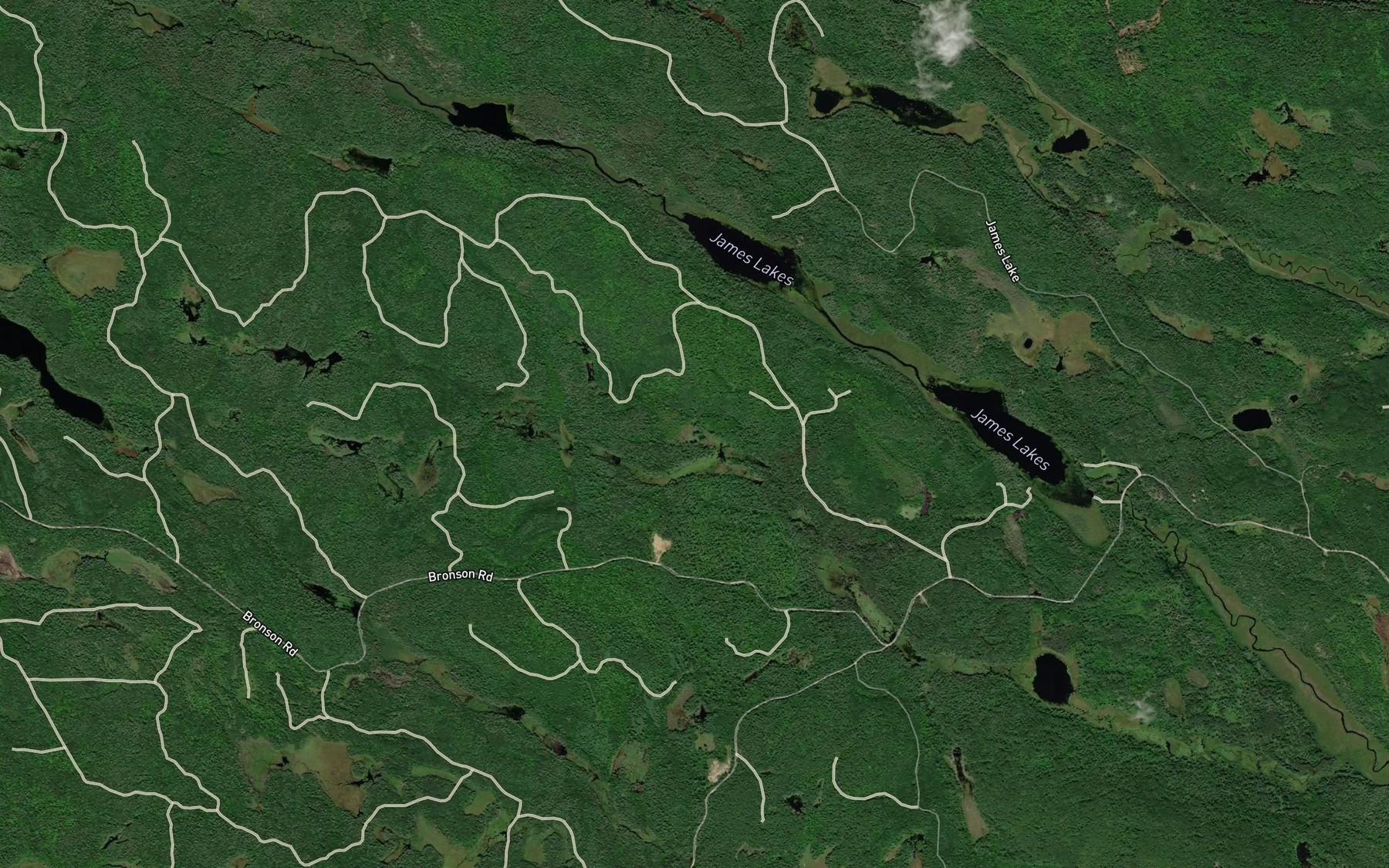 Satellite map of the James Lakes