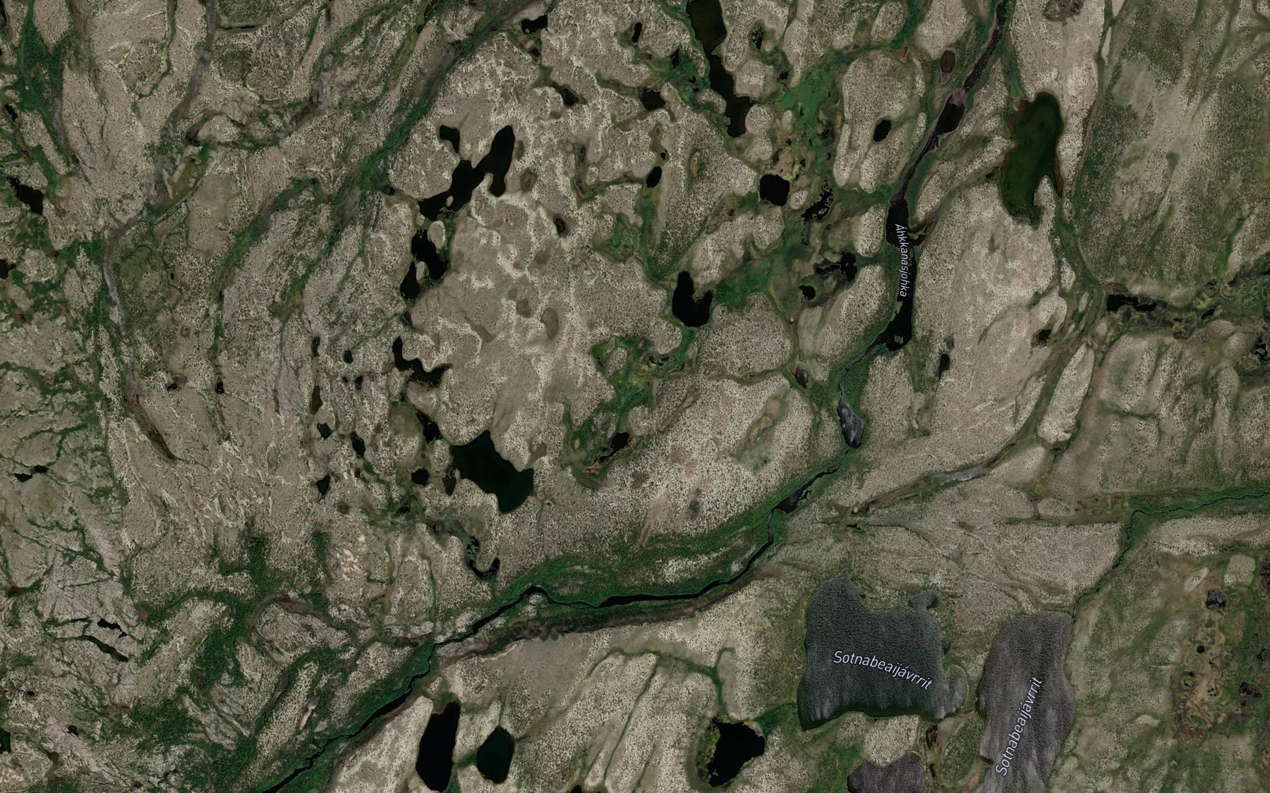 Satellite map of the Biellujakka
