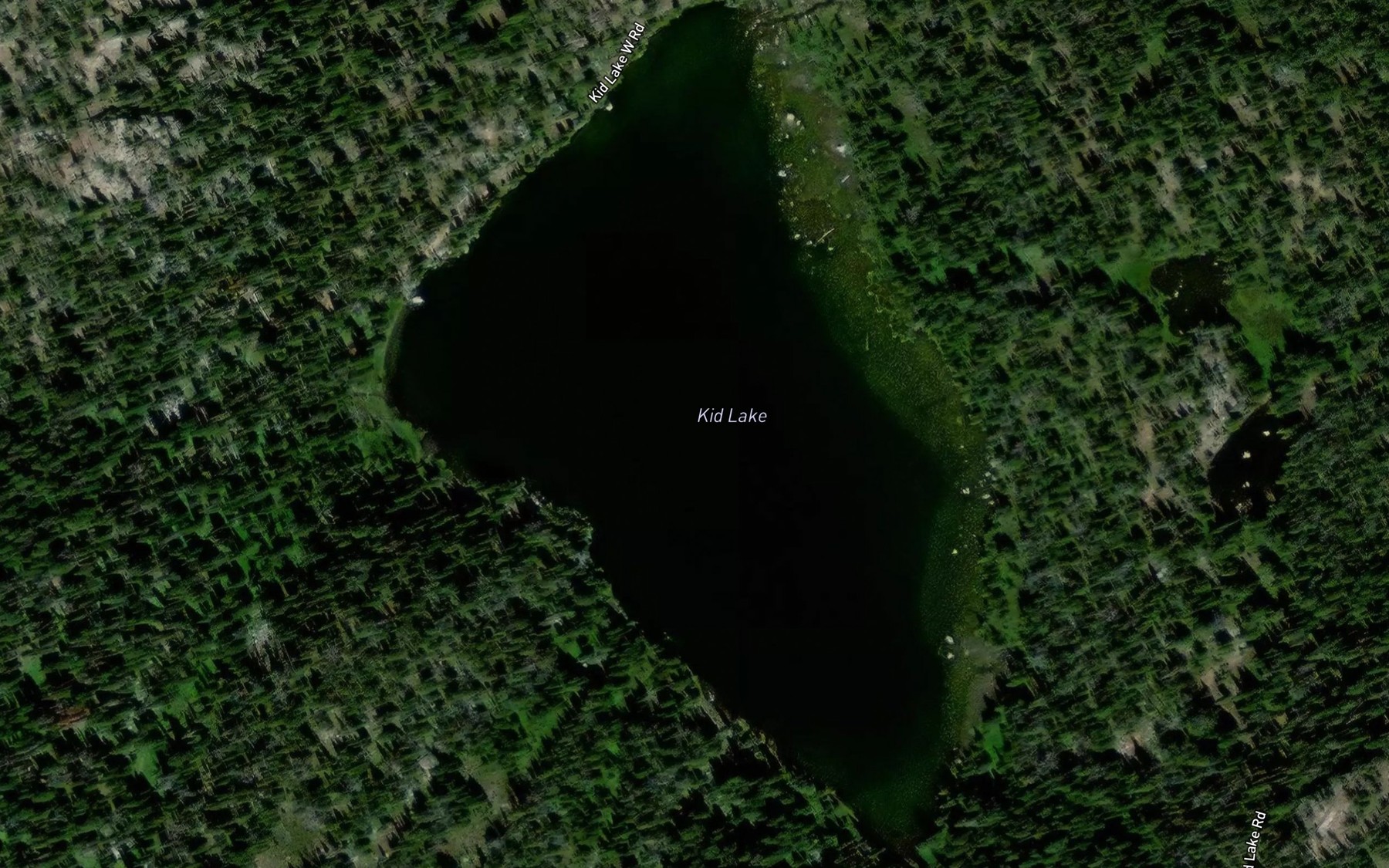 Satellite map of the Kid Lake