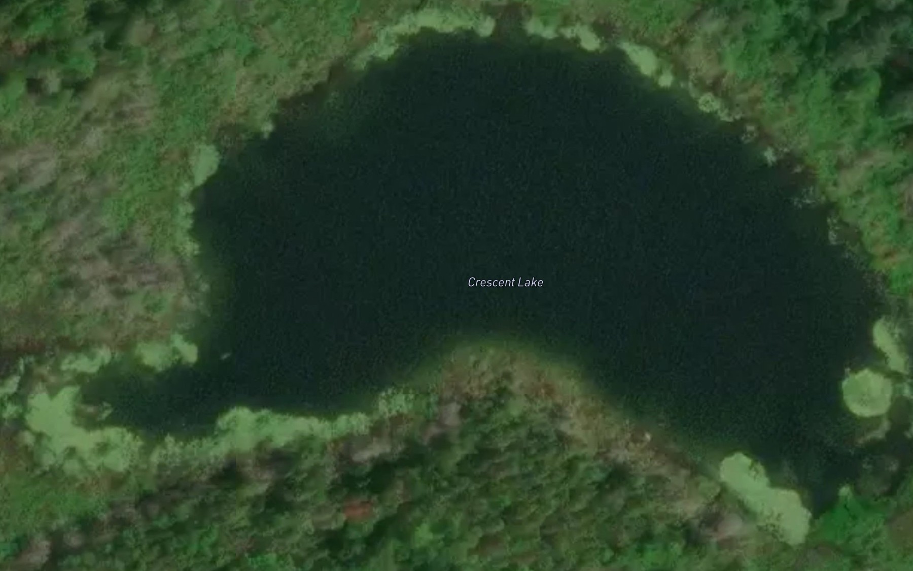Satellite map of the Crescent Lake