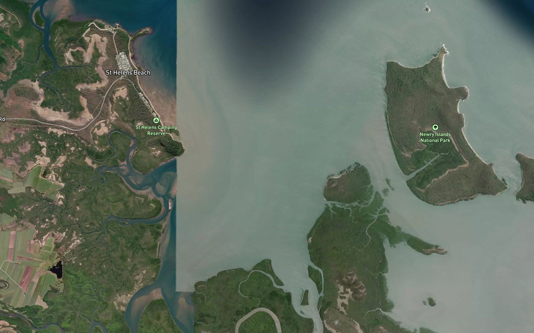 Satellite map of the Saint Helens Bay
