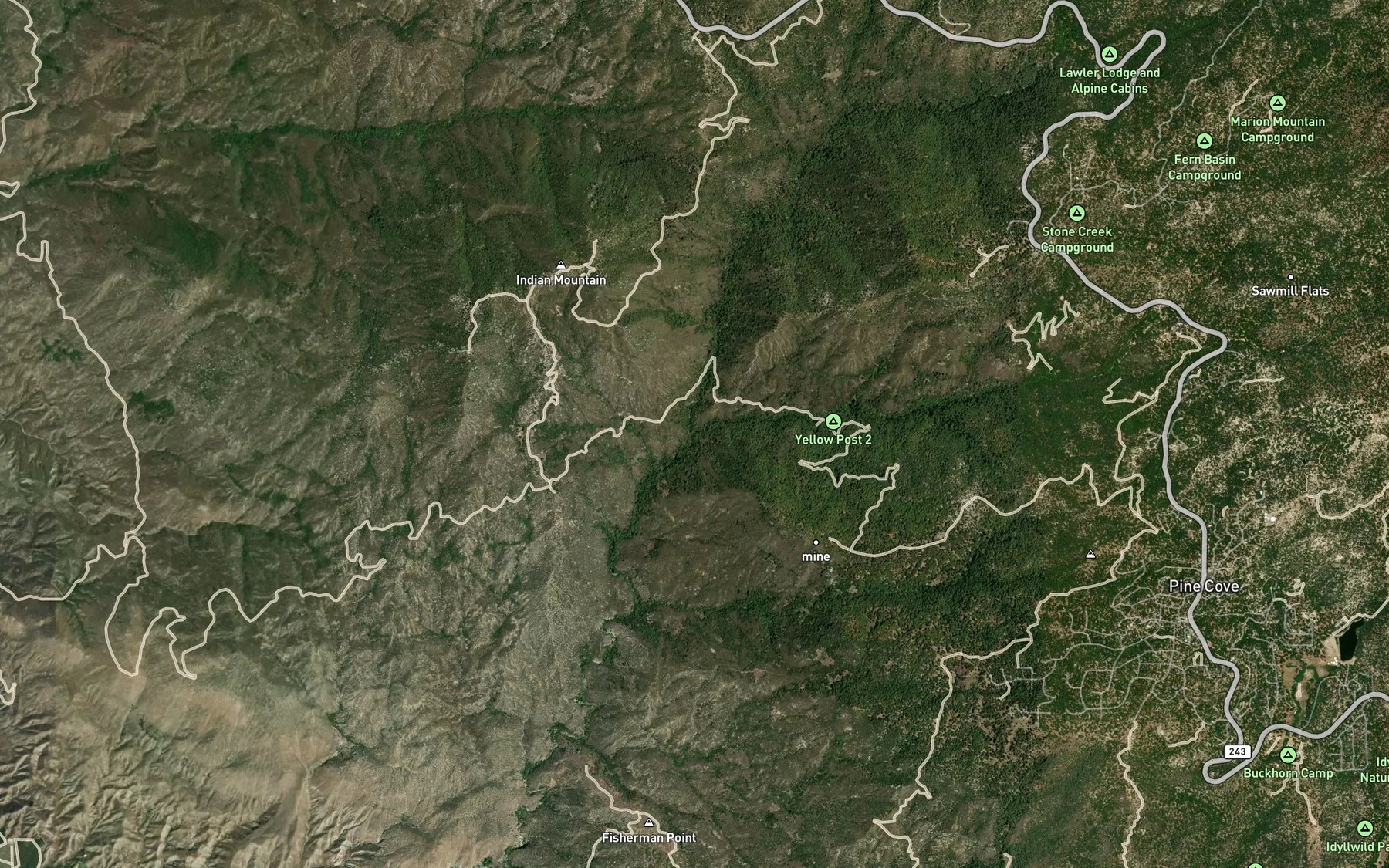 Satellite map of the Stone Creek