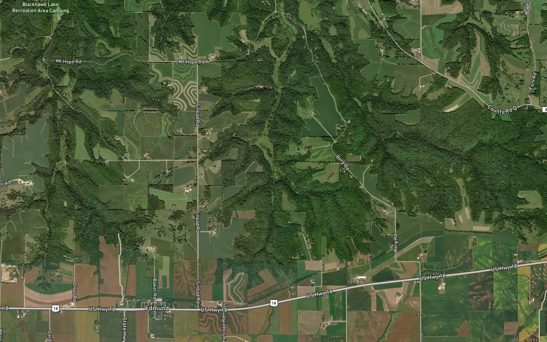 Satellite map of the Martin Creek