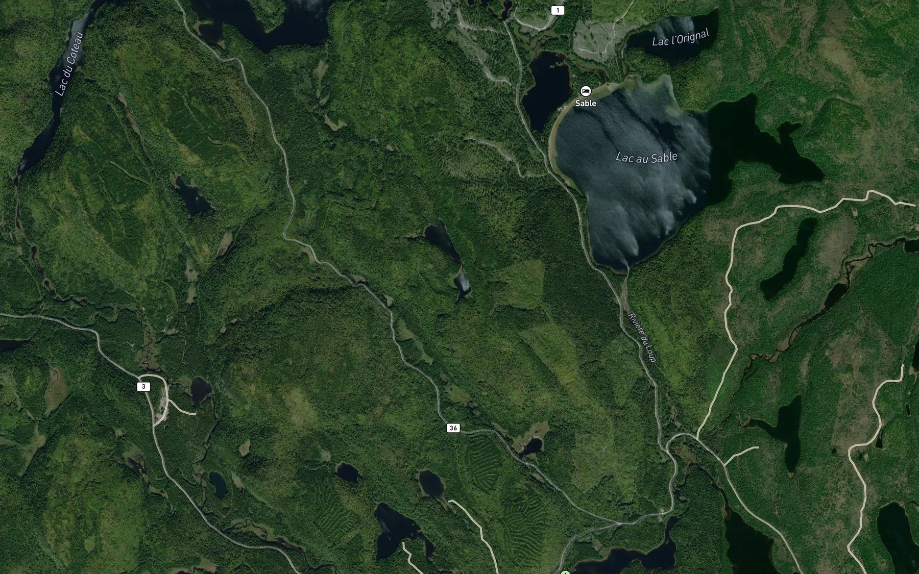 Satellite map of the Lac Cendre