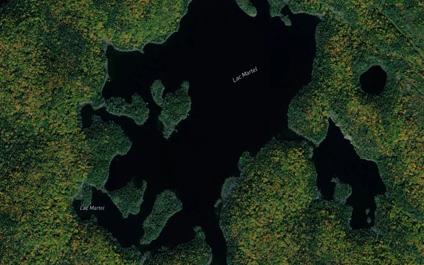 Satellite map of the Lac Martel