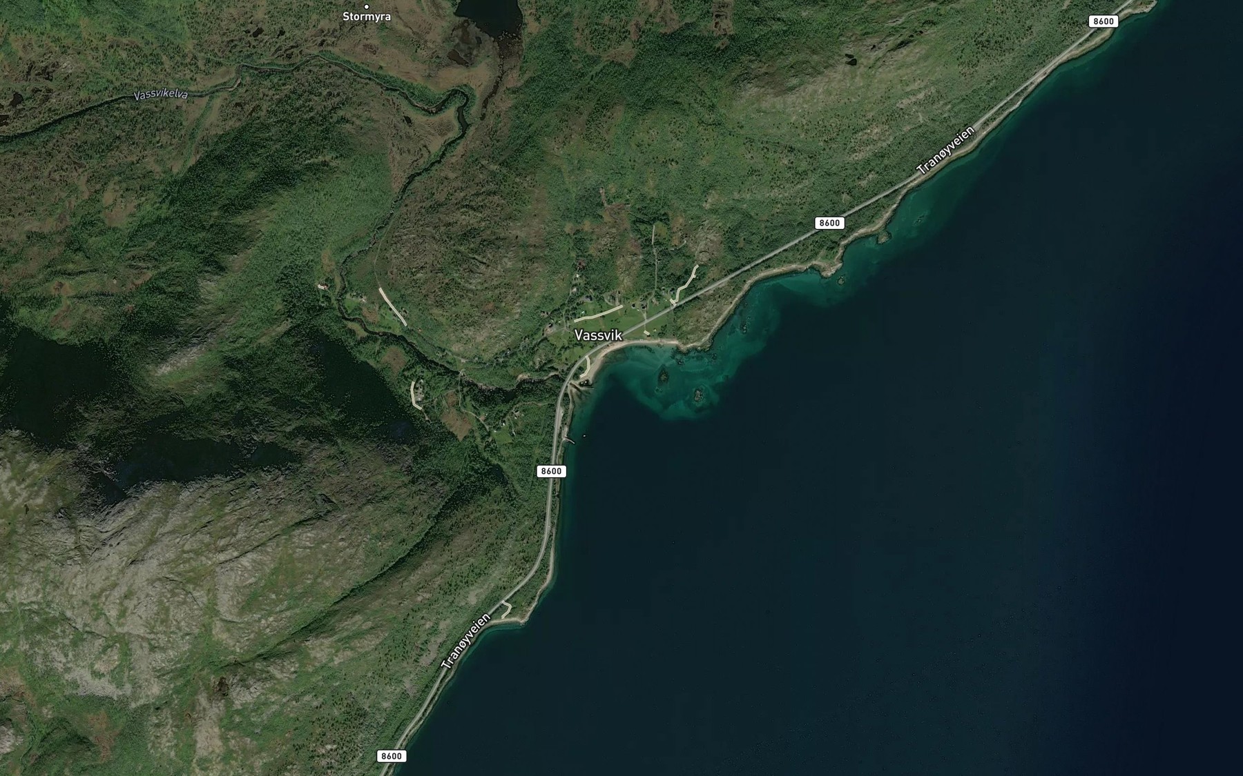 Satellite map of the Vassvika