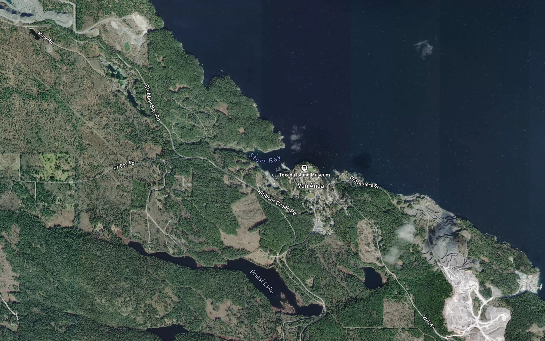 Satellite map of the Caesar Cove