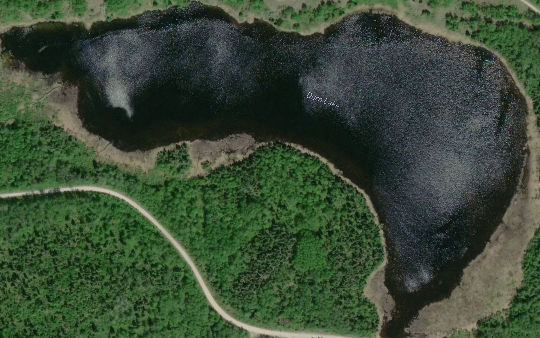 Satellite map of the Durn Lake