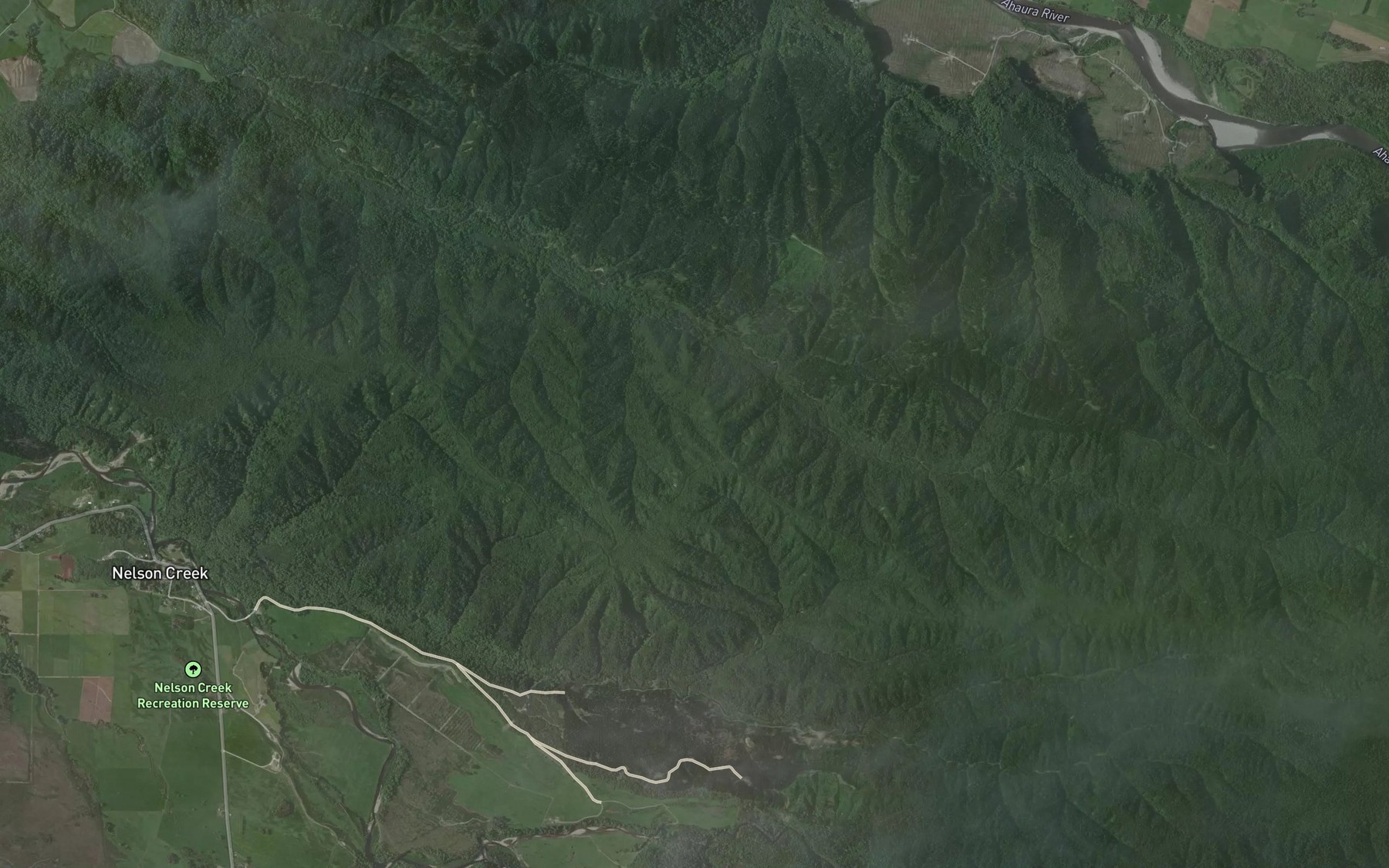 Satellite map of the Wishart Creek