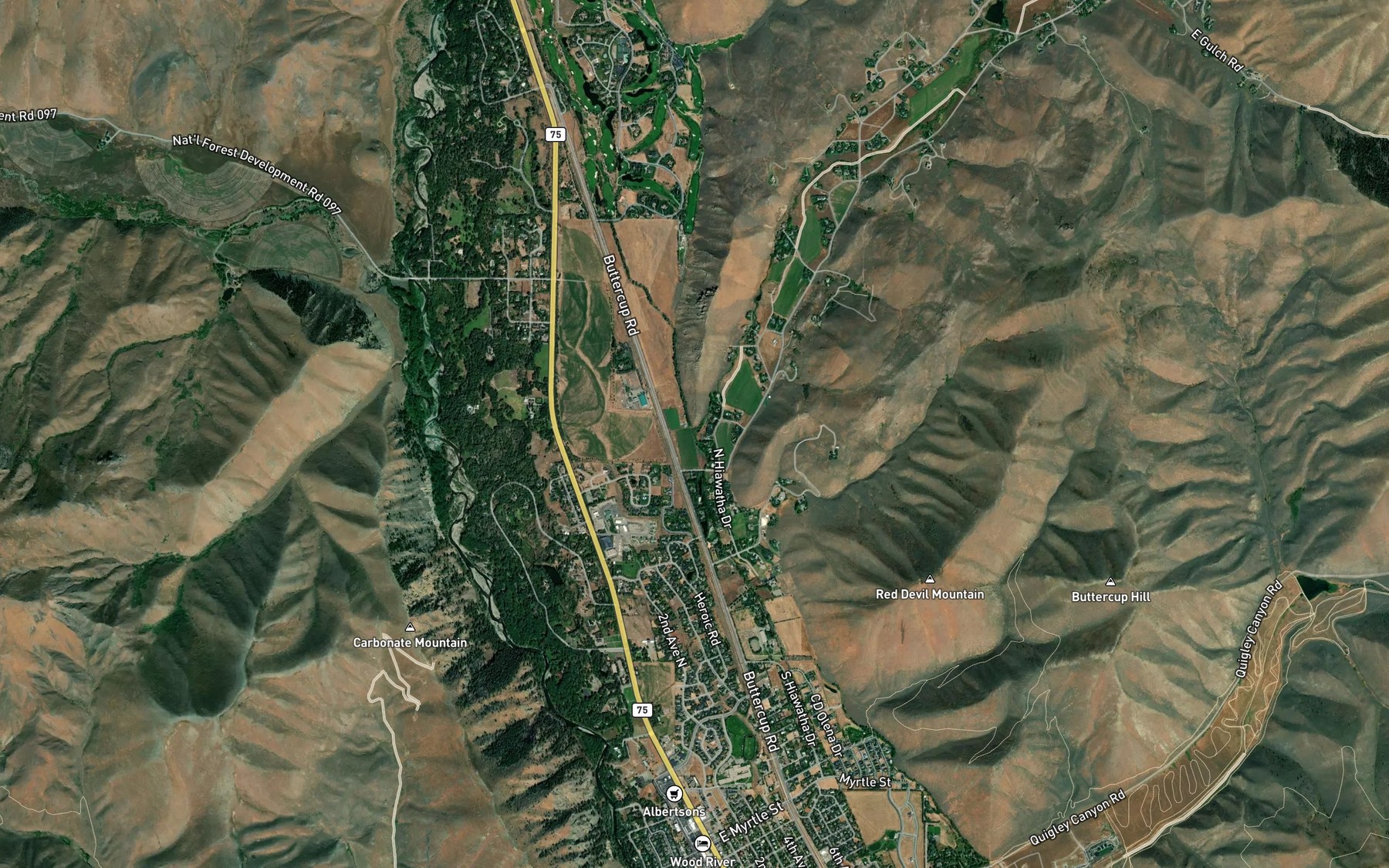 Satellite map of the Indian Creek