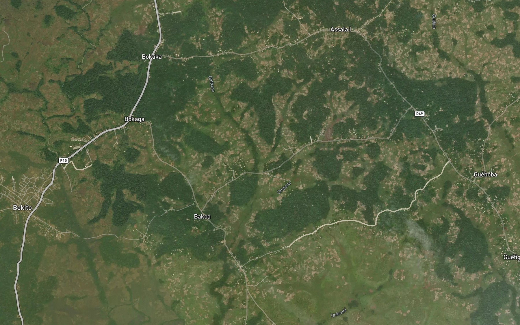 Satellite map of the Ombano